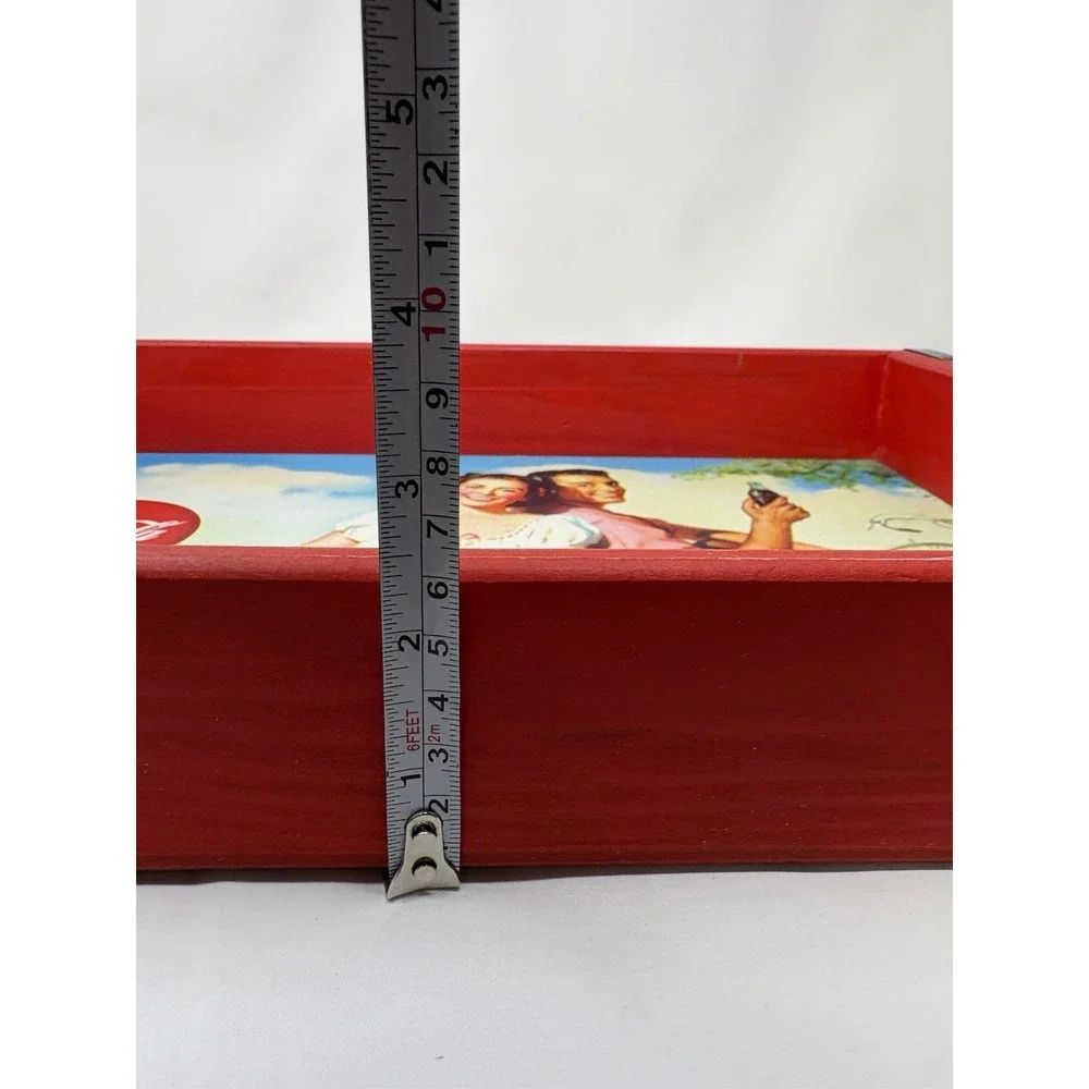 Vintage Coca Cola Wooden Serving Tray Handles 18